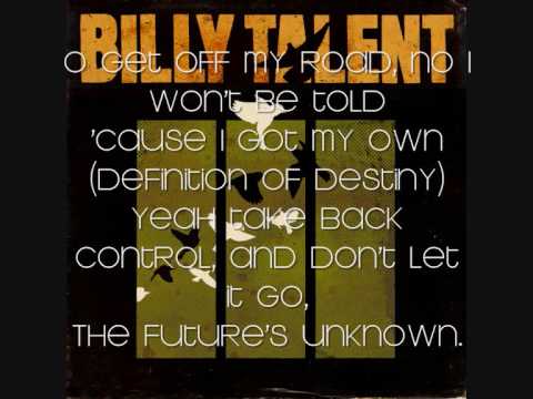 Billy Talent - Definition of Destiny with lyrics